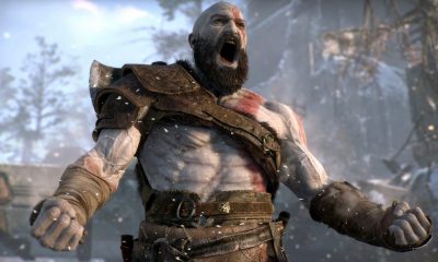 kratos from god of war shouting for game of the year on sony playstation
