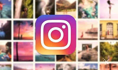 instagram logo on blurred background