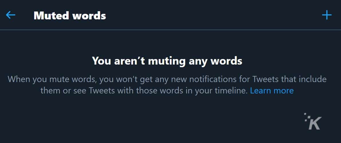 muted words on twitter