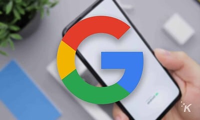 google logo with blurred pixel background