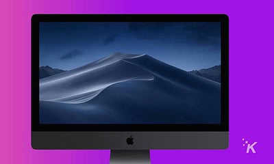 imac pro on purple background