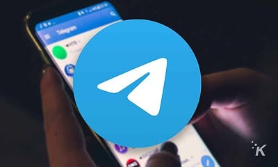 telegram logo with blurred background