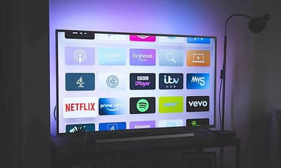 smart tv on stand