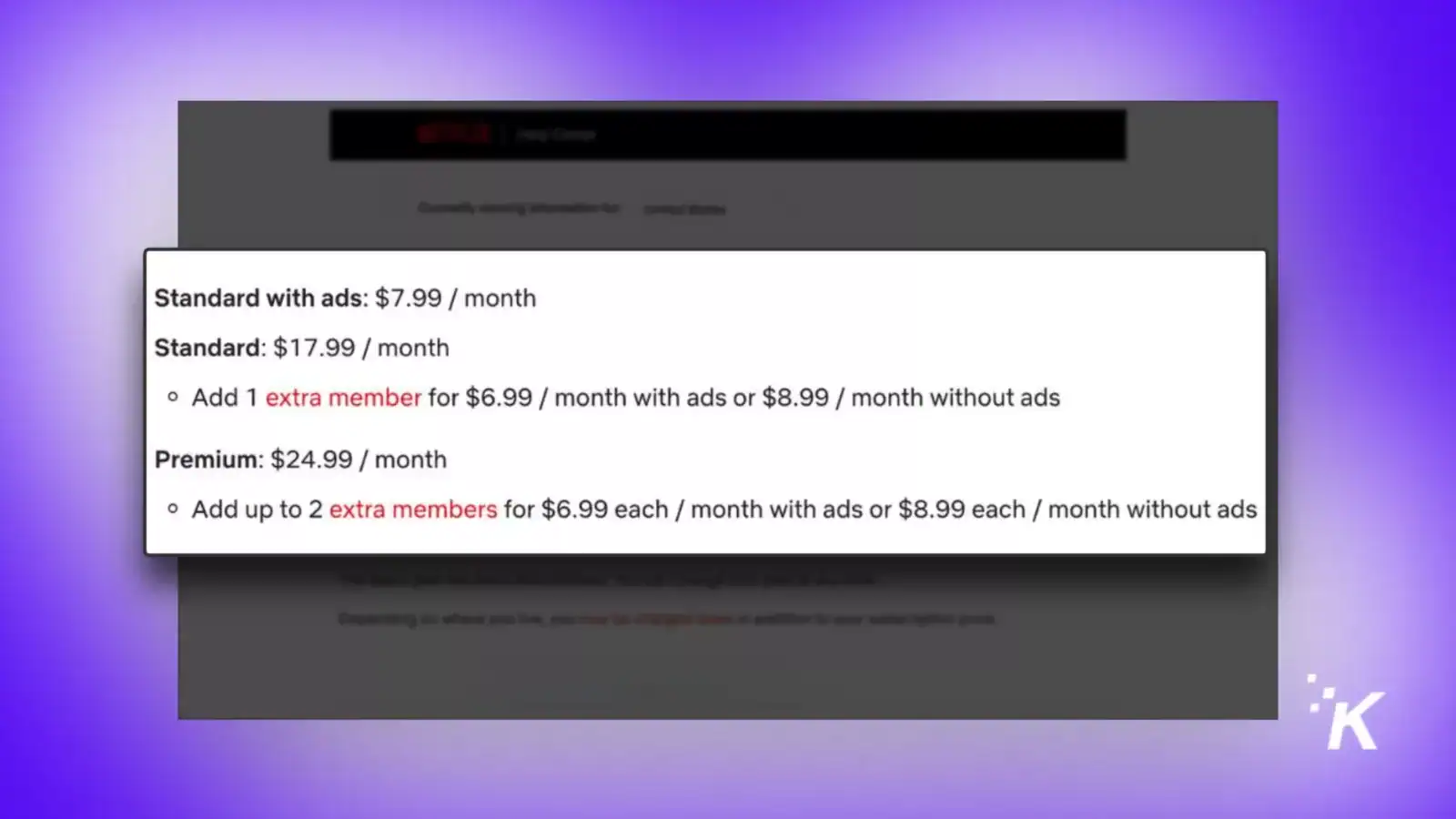 Netflix subscription plans and pricing details