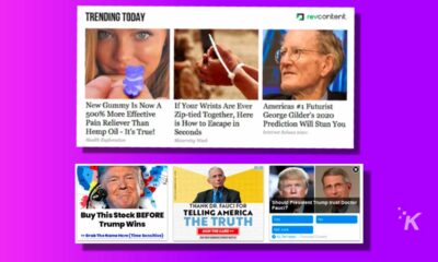 image displaying sketchy ads on a purple background
