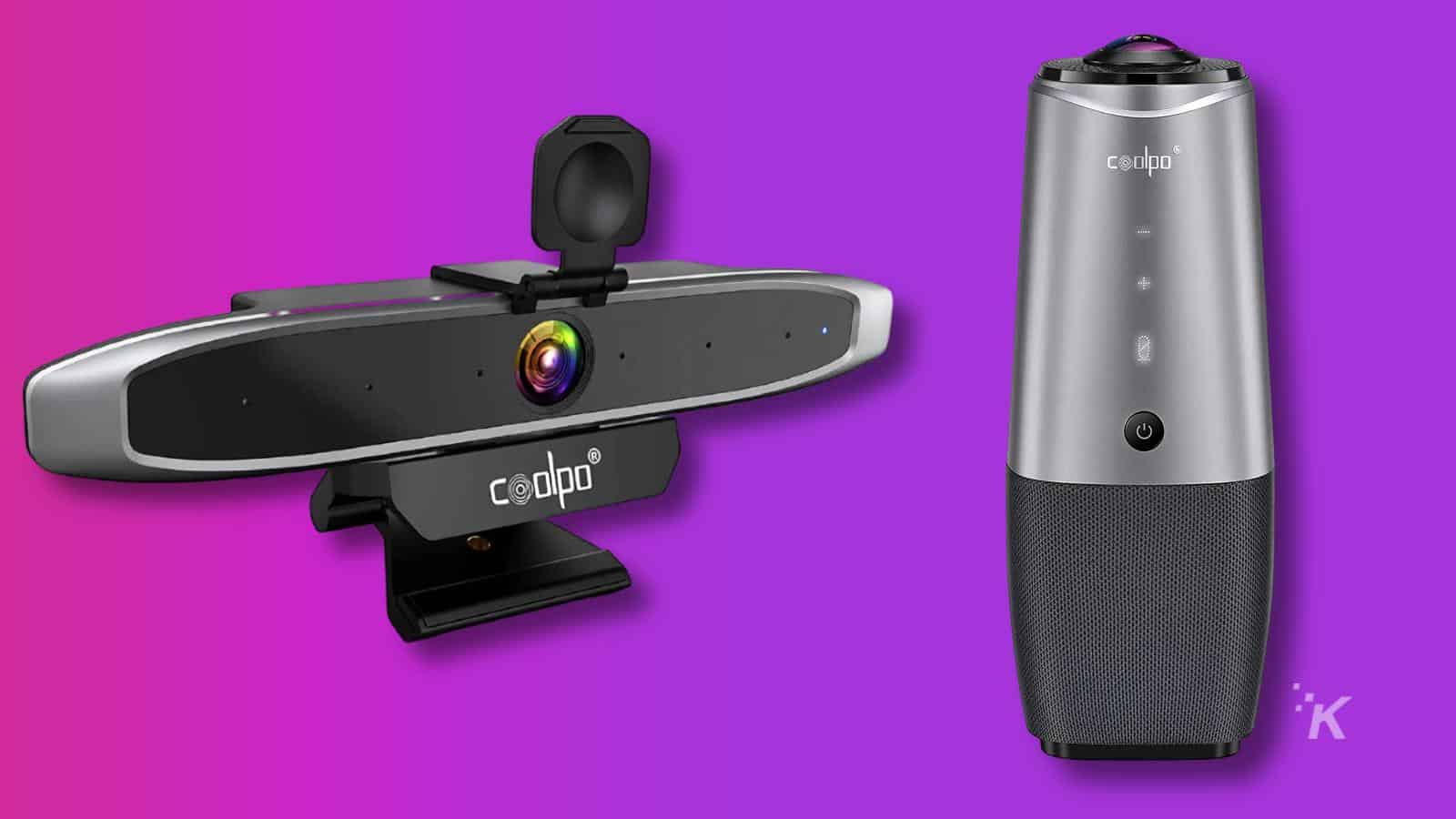 meeting webcams on a purple background