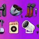 Valentine's Day gift guide products in purple backgorund