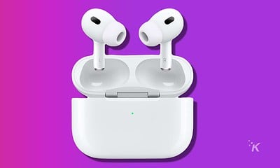 airpods pro 2 on a purple background