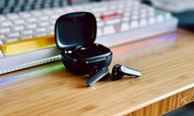 earfun air pro 3 headpones on an office desk