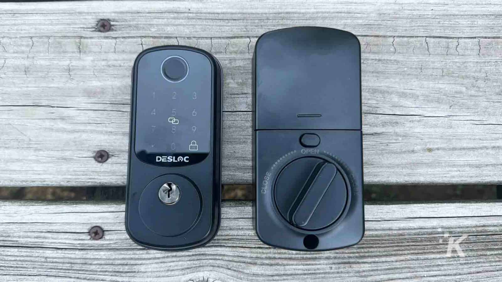 Digital smart lock close-up outdoor DESLOC B200 Finerprint Smart Lock outdoors