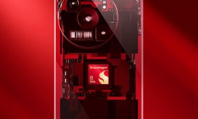 Transparent smartphone showing Snapdragon 8 Elite processor