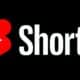 YouTube Shorts logo on black background.