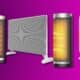 Modern space heaters on a purple background