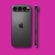 Black iPhone on pink background
