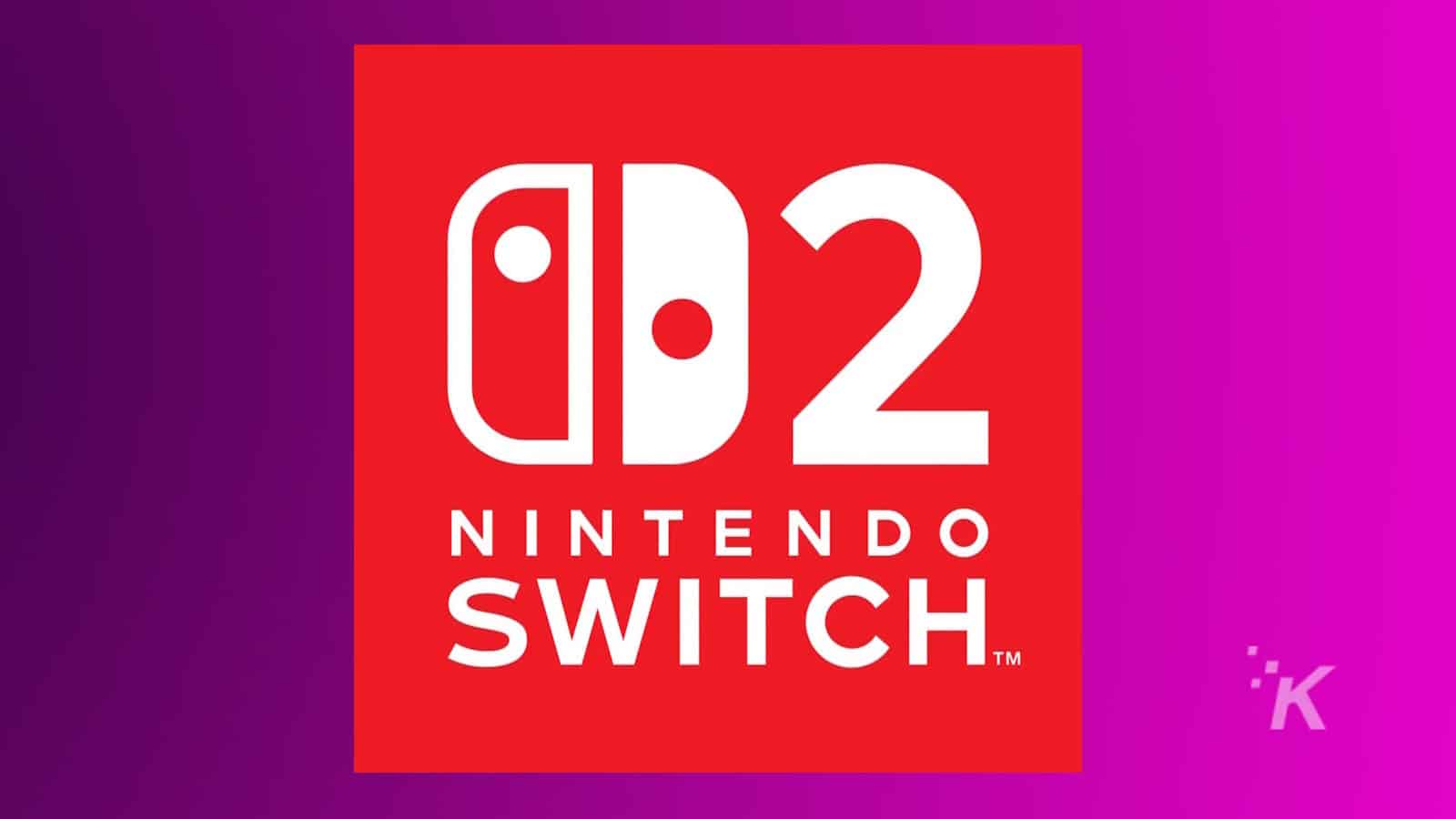 Nintendo Switch 2 logo on red background