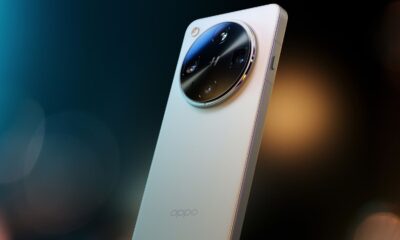 Modern smartphone with circular camera design.