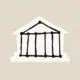 Simple drawing of a temple building.